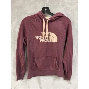 The North Face Hoodie Women's S Burgundy Purple Pullover Sweatshirt Logo Graphic